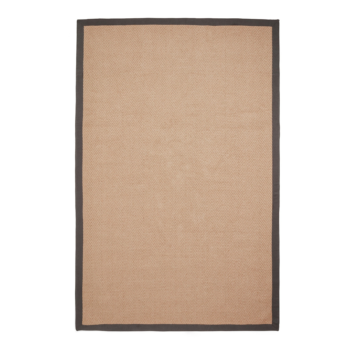 Ford Herringbone Jute Border Rug Charcoal from Roseland Furniture