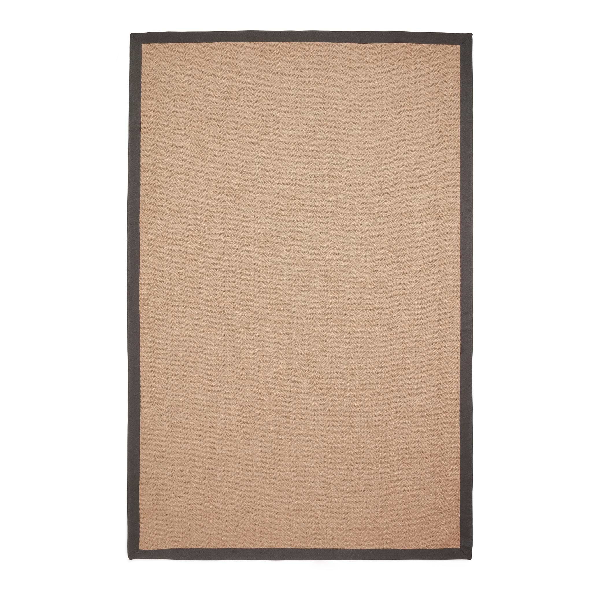 Ford Herringbone Jute Border Rug Charcoal from Roseland Furniture
