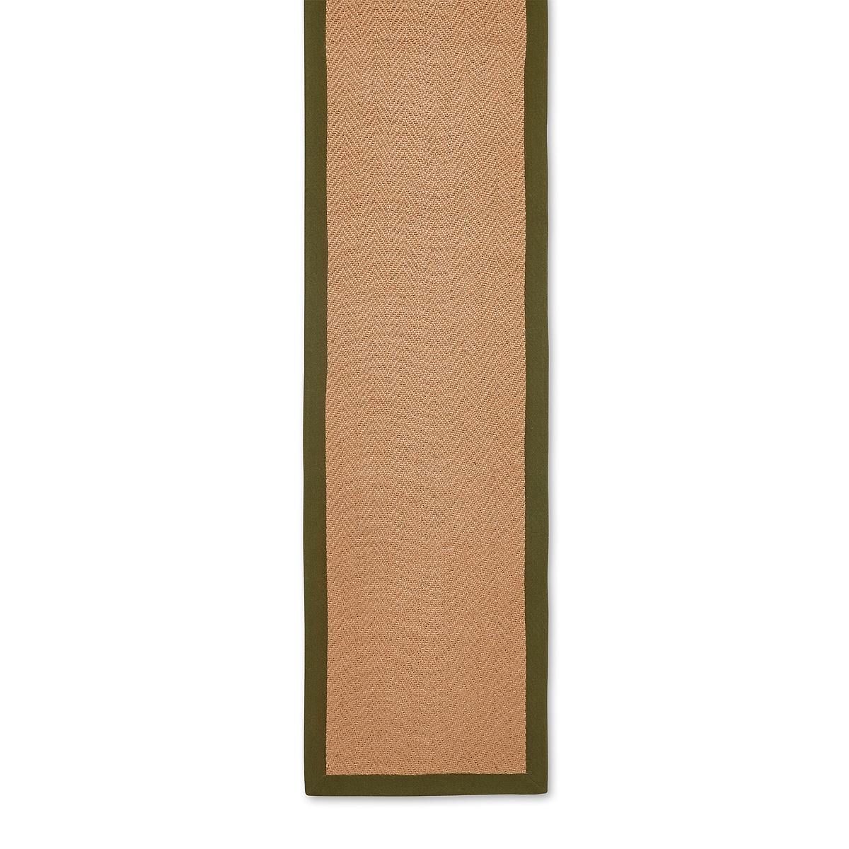 Ford Herringbone Jute Border Stair Runner Green from Roseland Furniture