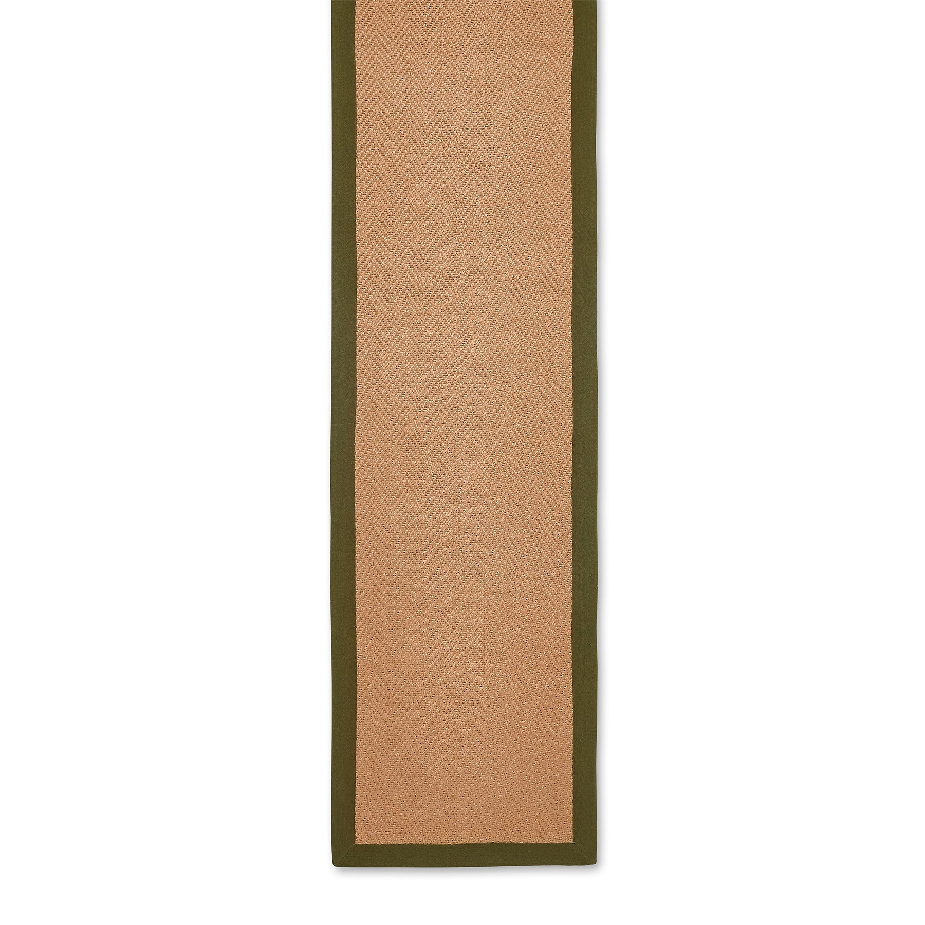 Ford Herringbone Jute Border Stair Runner Green from Roseland Furniture