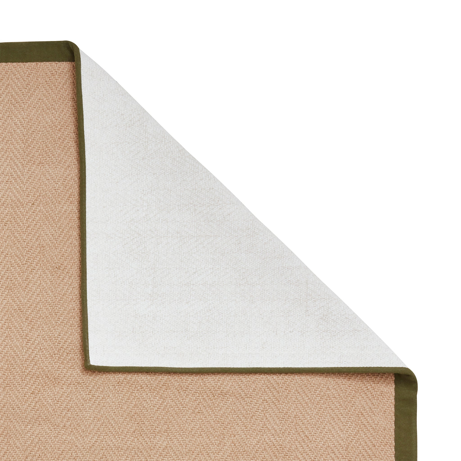 Ford Herringbone Jute Border Rug Green from Roseland Furniture