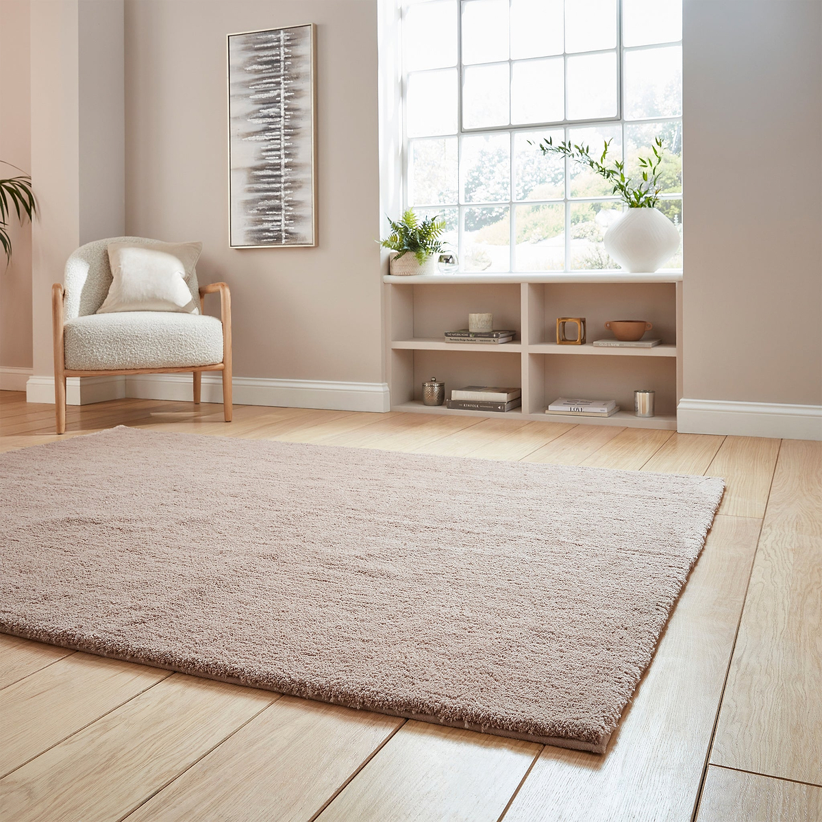 Mackenzie Washable Shaggy Rug Beige from Roseland Furniture