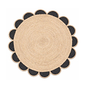 Chesney Black Jute Scalloped Edge Circle Rug from Roseland Furniture