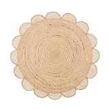 Chesney Cream Jute Scalloped Edge Circle Rug from Roseland Furniture