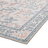Rosa Classic Floral Print Rug Beige Blue from Roseland Furniture