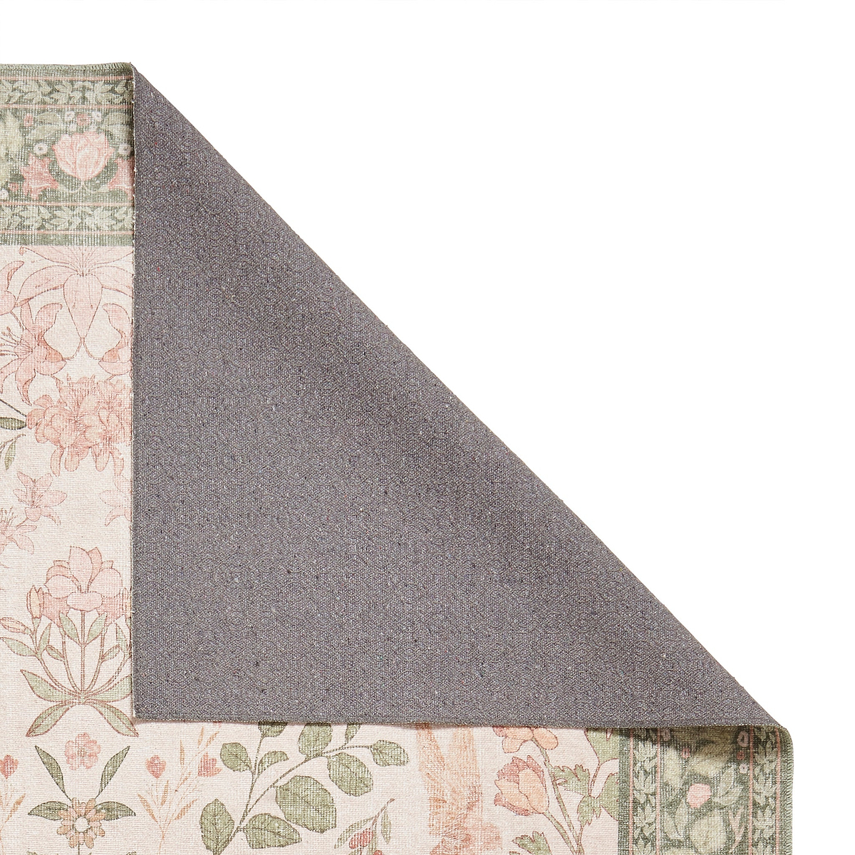 Rosa Classic Floral Print Rug Beige Green from Roseland Furniture