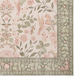 Rosa Classic Floral Print Rug Beige Green from Roseland Furniture