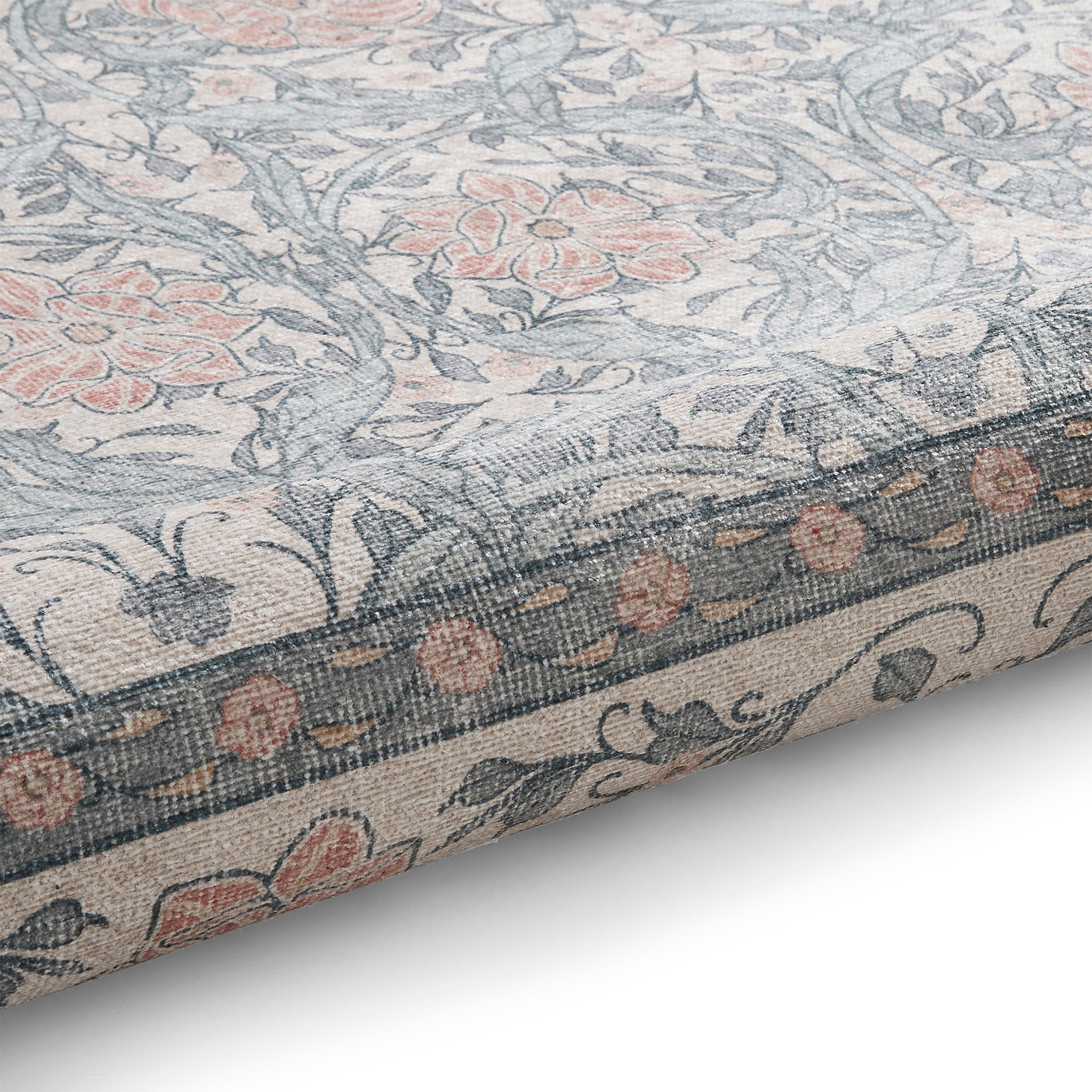 Aubrie Classic Floral Print Rug Beige Blue from Roseland Furniture