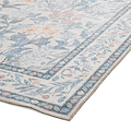 Mila Classic Floral Print Rug Beige Blue from Roseland Furniture