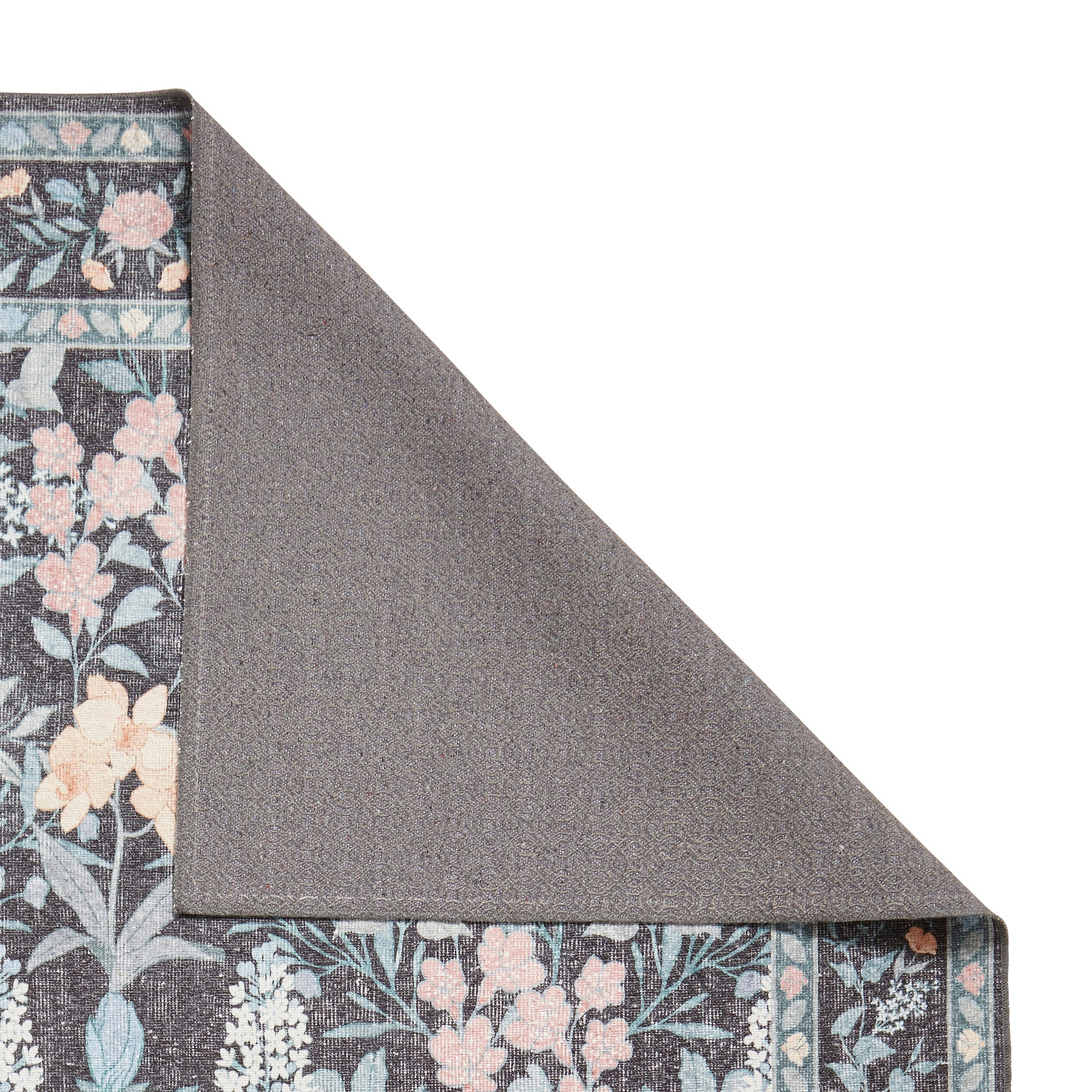 Mila Classic Floral Print Rug Dark Blue from Roseland Furniture