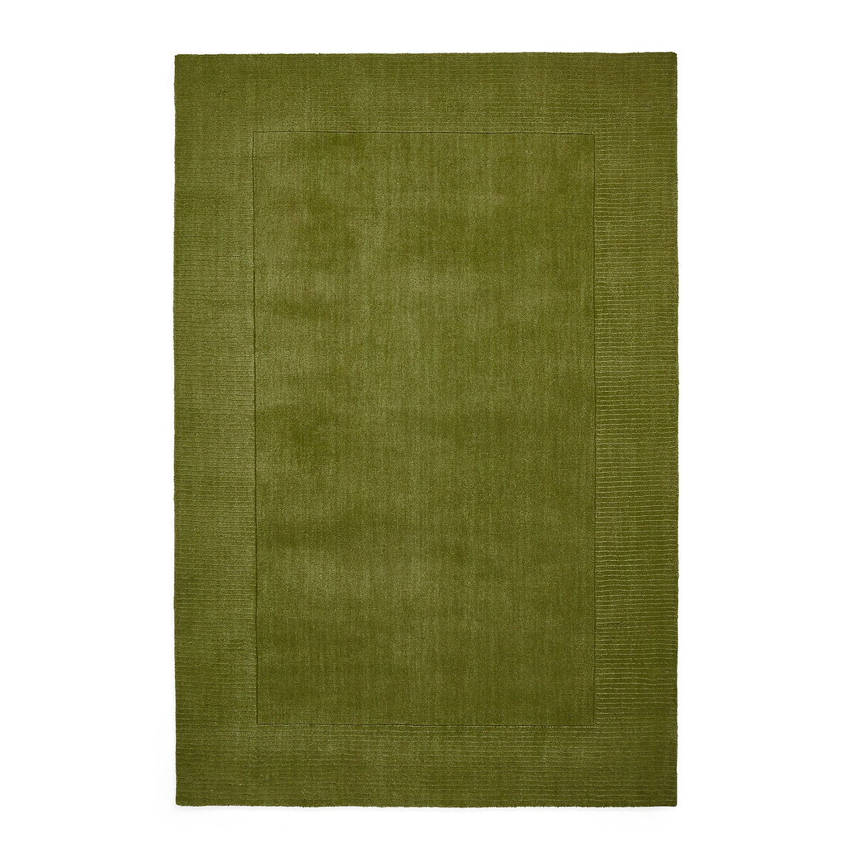 Lauder Plain Wool Border Rug Green from Roseland Furniture