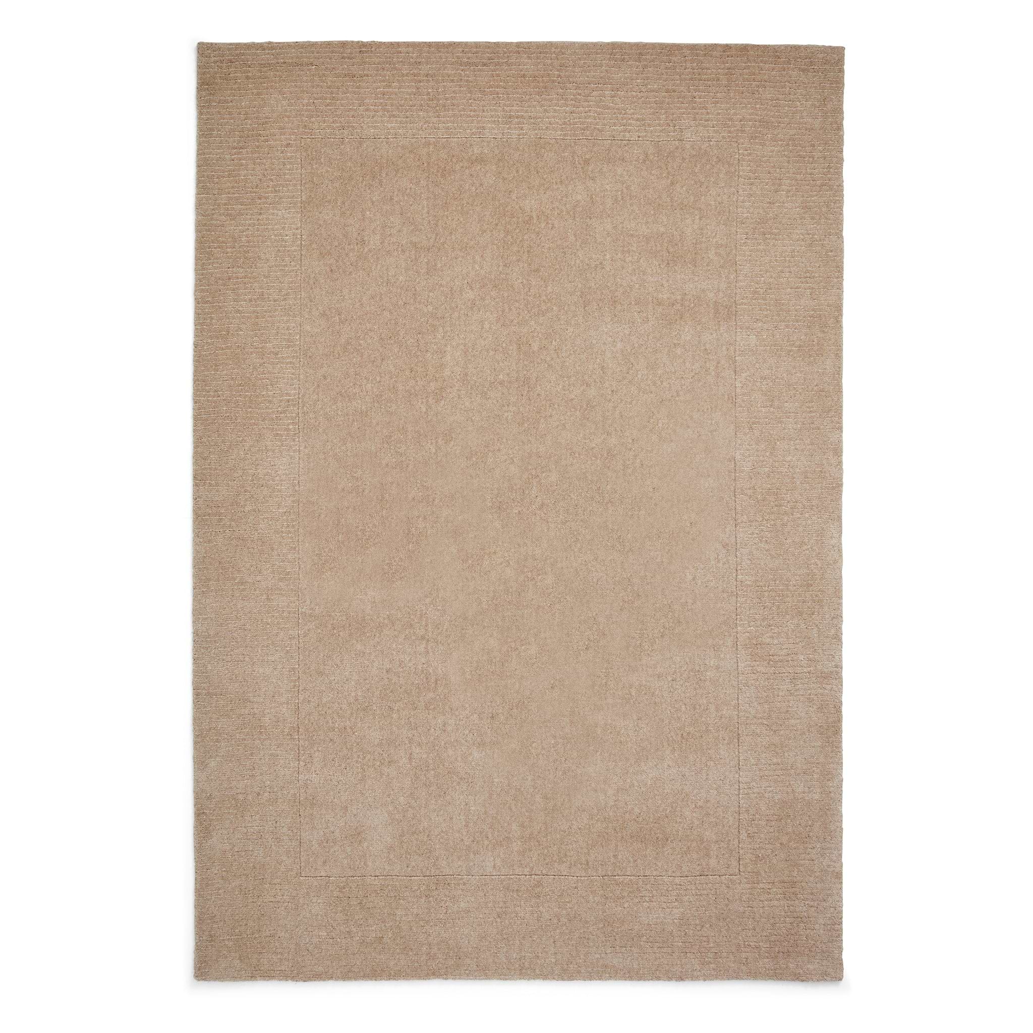 Lauder Plain Wool Border Rug Natural from Roseland Furniture