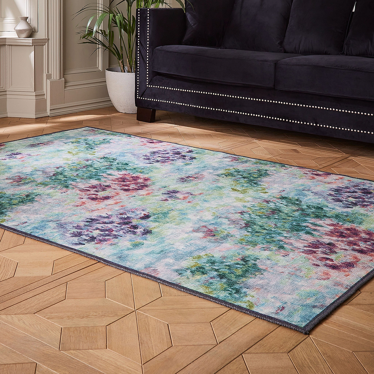 Clarke Clarke Fiore Heather Washable Rug from Roseland Furniture