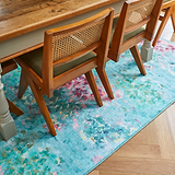 Clarke Clarke Fiore Teal Washable Rug from Roseland Furniture
