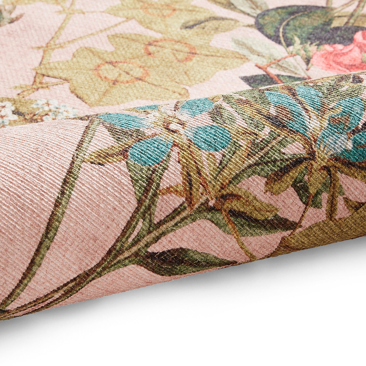 Clarke Clarke Passiflora Blush Washable Rug from Roseland Furniture