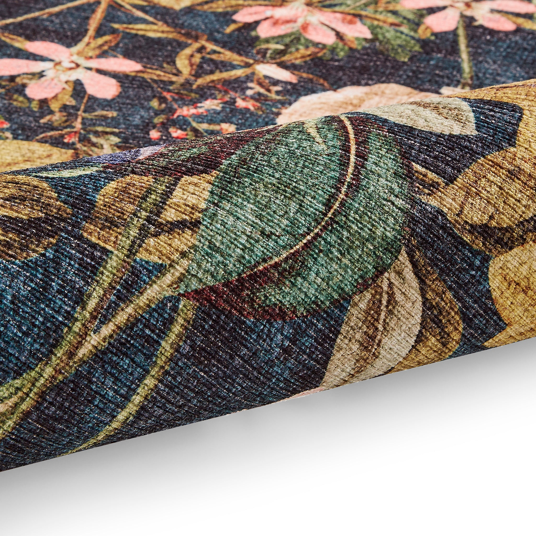 Clarke Clarke Passiflora Forest Washable Rug from Roseland Furniture