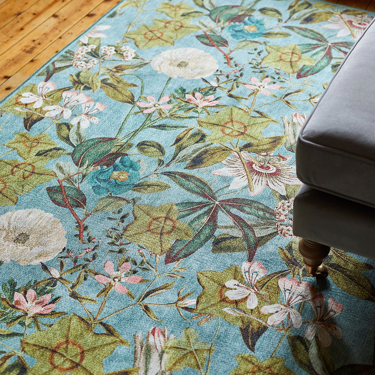 Clarke Clarke Passiflora Mineral Washable Rug from Roseland Furniture