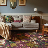 Clarke Clarke Passiflora Mulberry Washable Rug from Roseland Furniture