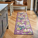 Clarke Clarke Passiflora Mulberry Washable Rug from Roseland Furniture