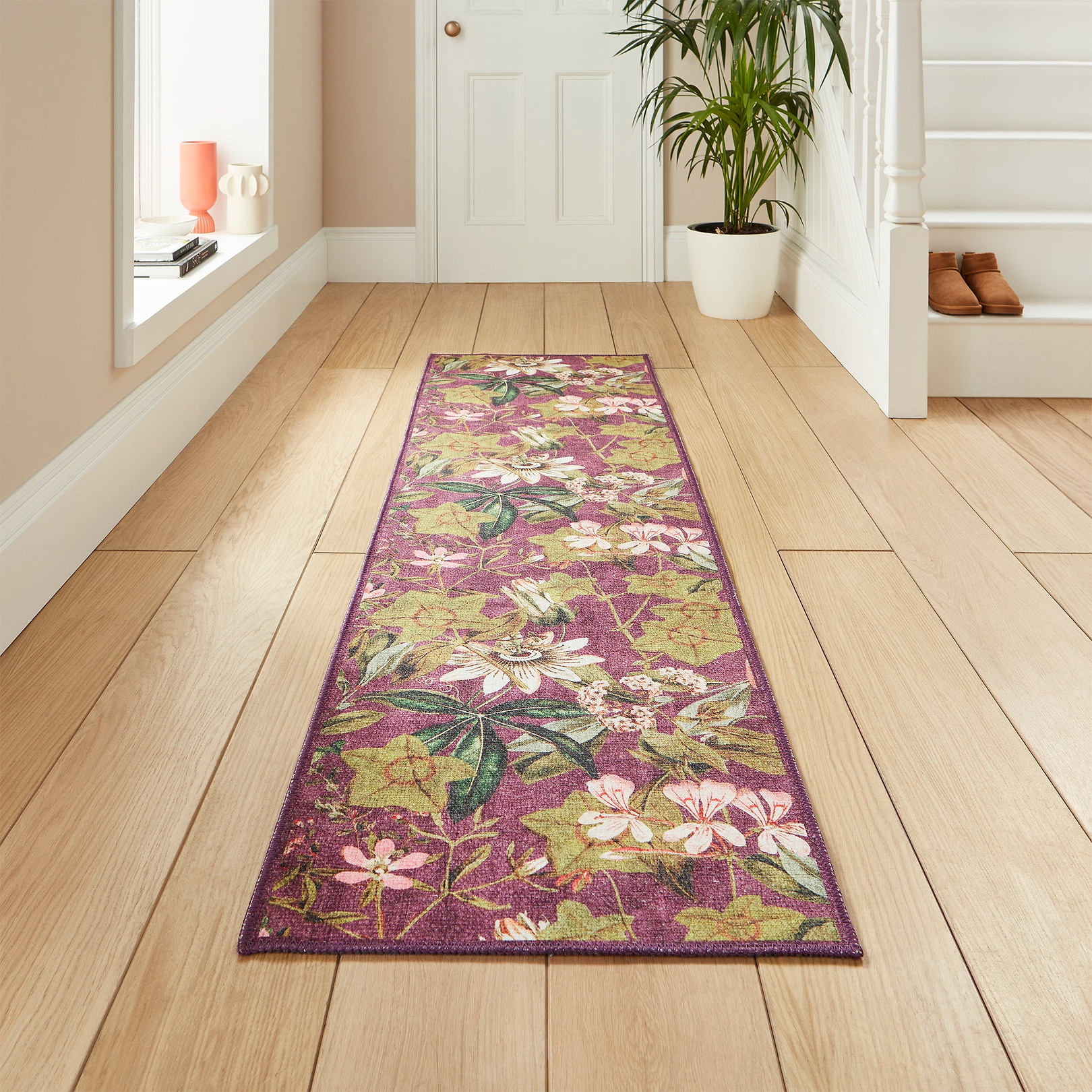 ラグ・カーペット Flower RUG illustrated flora Clarke & Clarke Passiflora Washable Rug | 6 Colour Options | Roseland