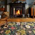 Clarke Clarke Passiflora Noir Washable Rug from Roseland Furniture