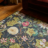 Clarke Clarke Passiflora Noir Washable Rug from Roseland Furniture