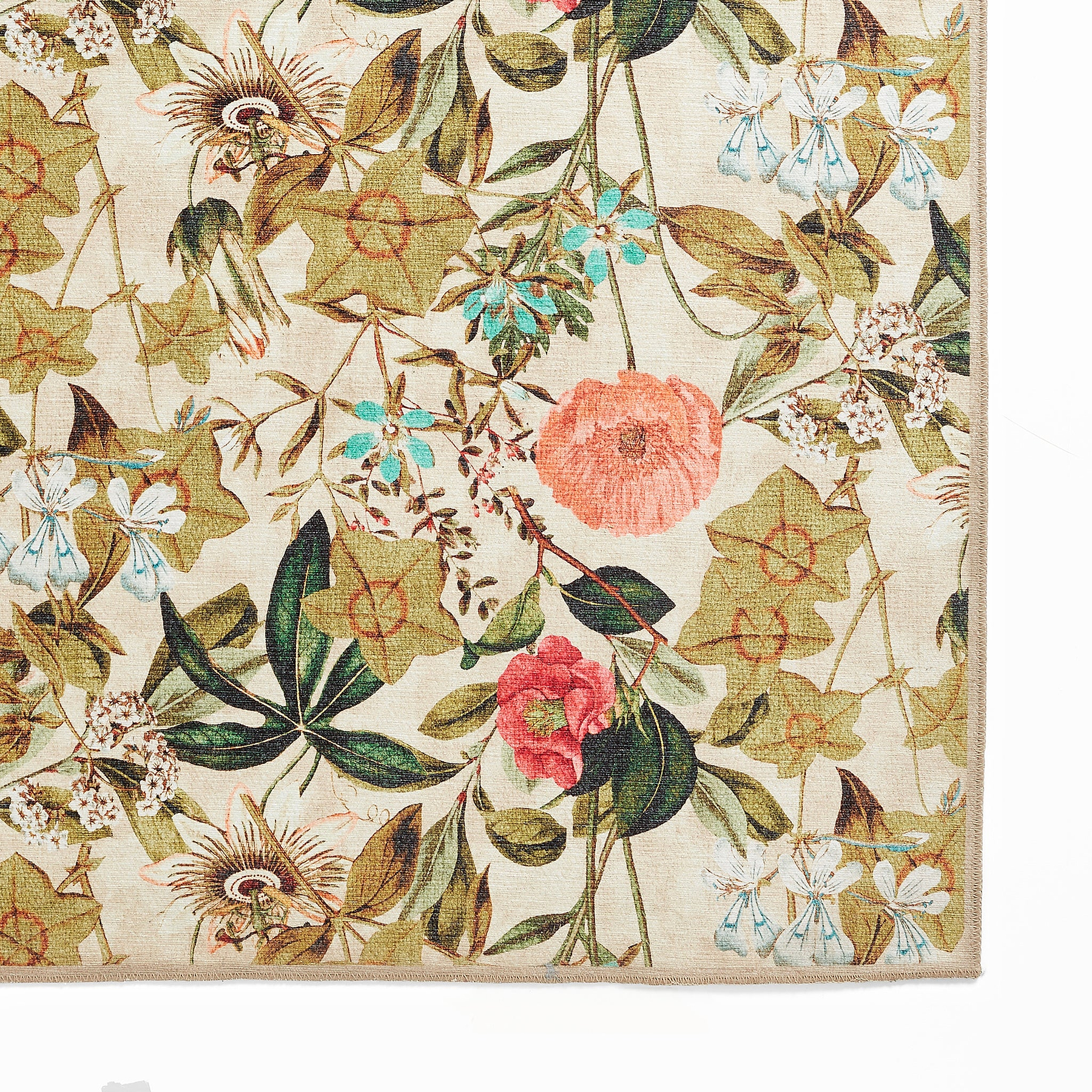 Clarke Clarke Passiflora Peaches Cream Washable Rug from Roseland Furniture