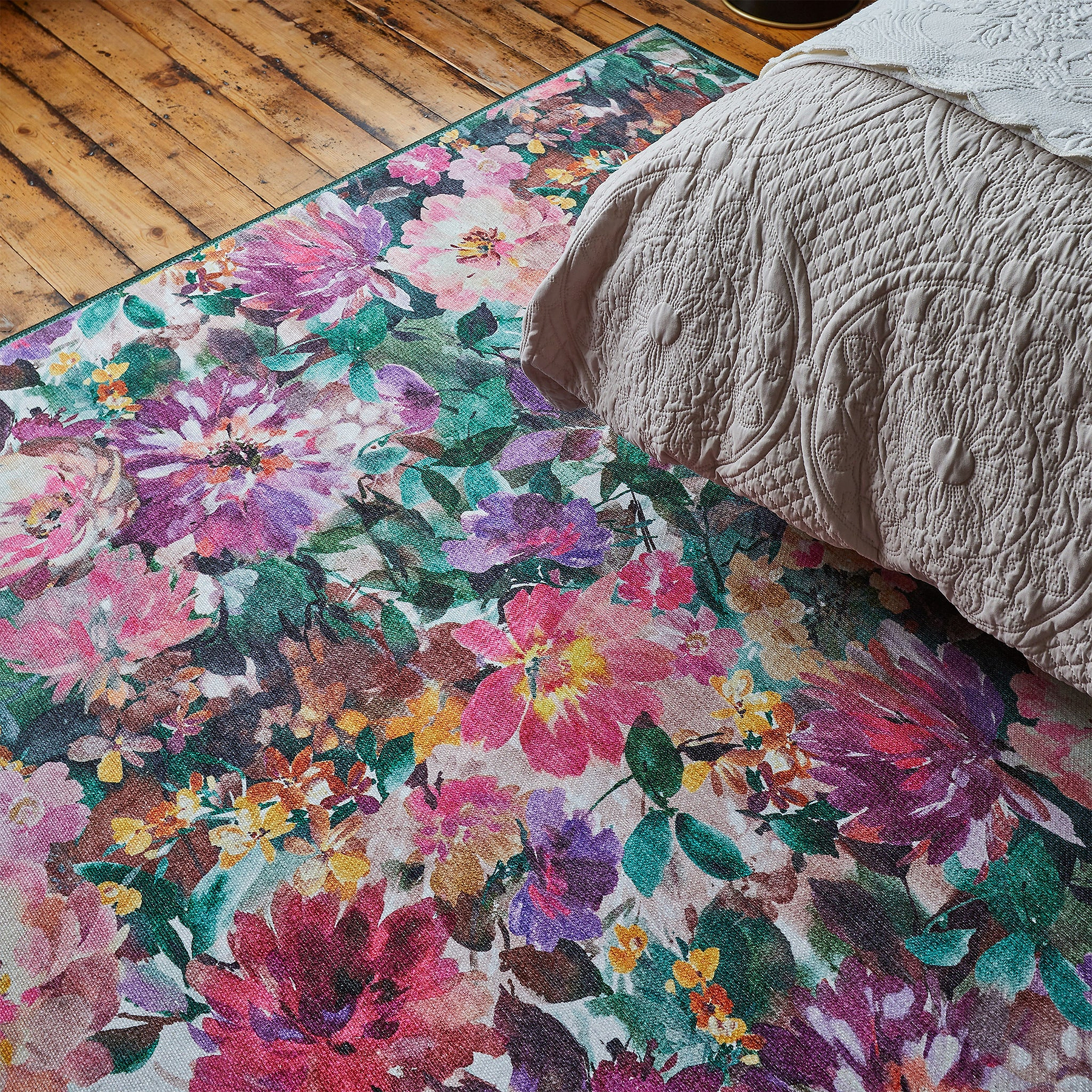Clarke Clarke Tahiti Fuchsia Washable Rug from Roseland Furniture