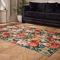 Clarke Clarke Tahiti Teal Rouge Washable Rug from Roseland Furniture