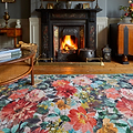 Clarke Clarke Tahiti Teal Washable Rug from Roseland Furniture