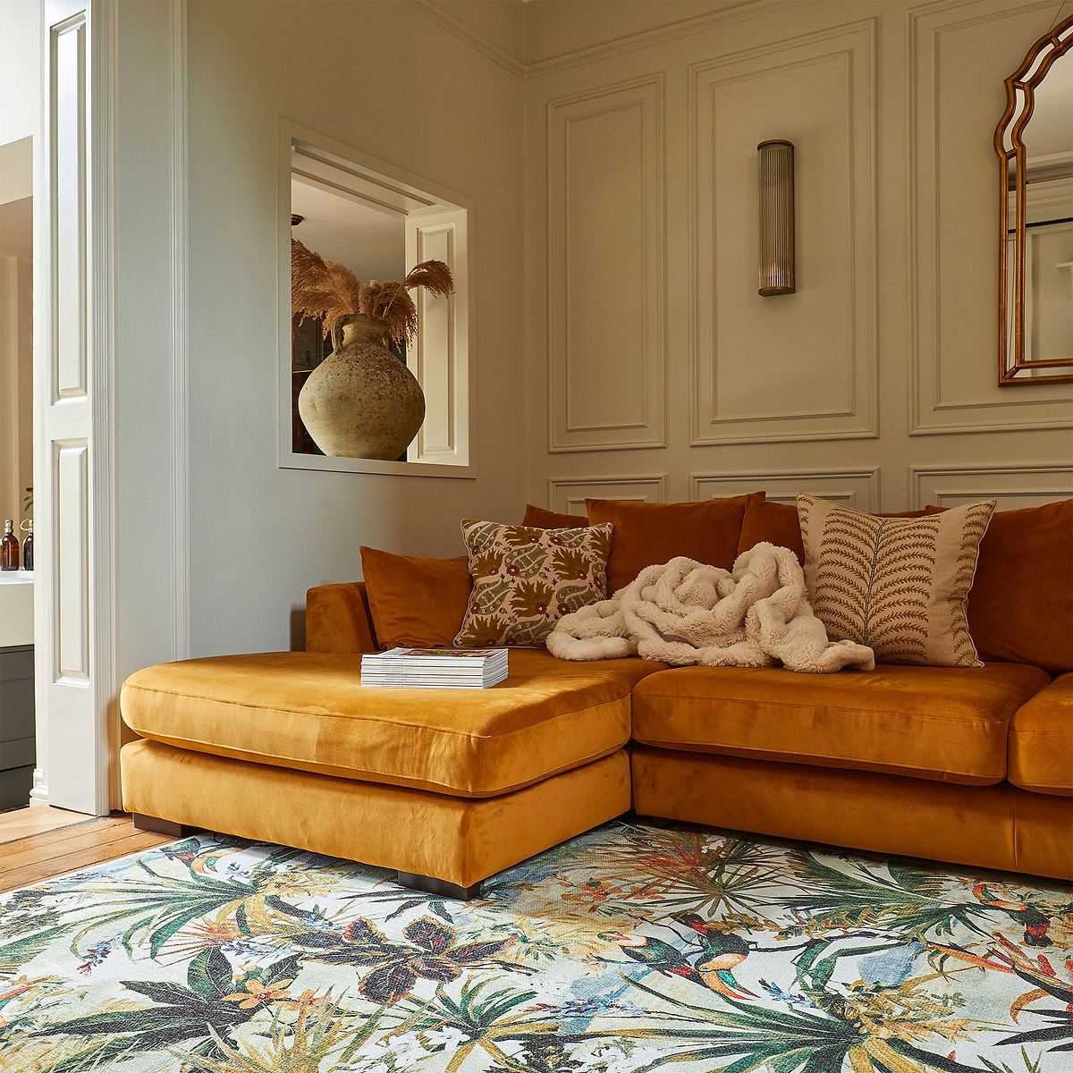 Clarke Clarke Toucan Antique Washable Rug from Roseland Furniture