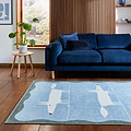 Scion Mr Fox Blue White Rug from Roseland Furniture