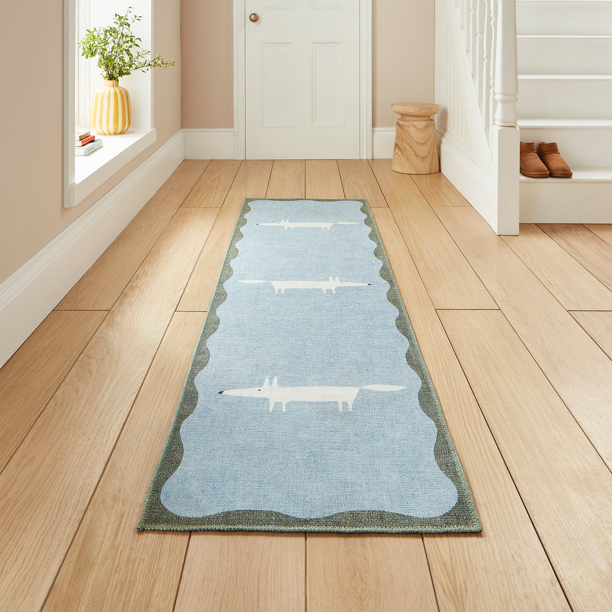 Scion Mr Fox Blue White Runner from Roseland Furniture