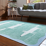 Scion Mr Fox Green White Rug from Roseland Furniture