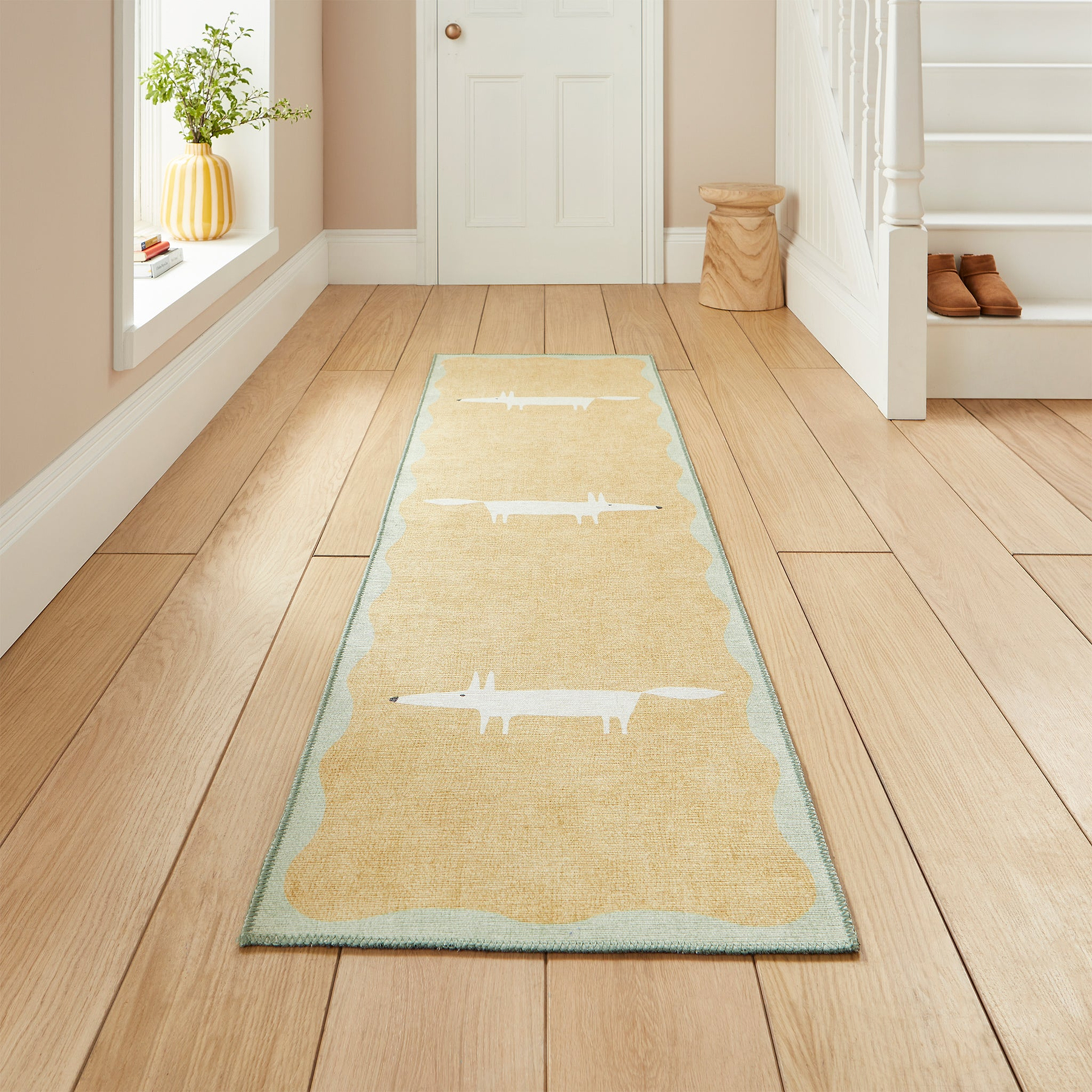 Scion Mr Fox Yellow White Runner from Roseland Furniture