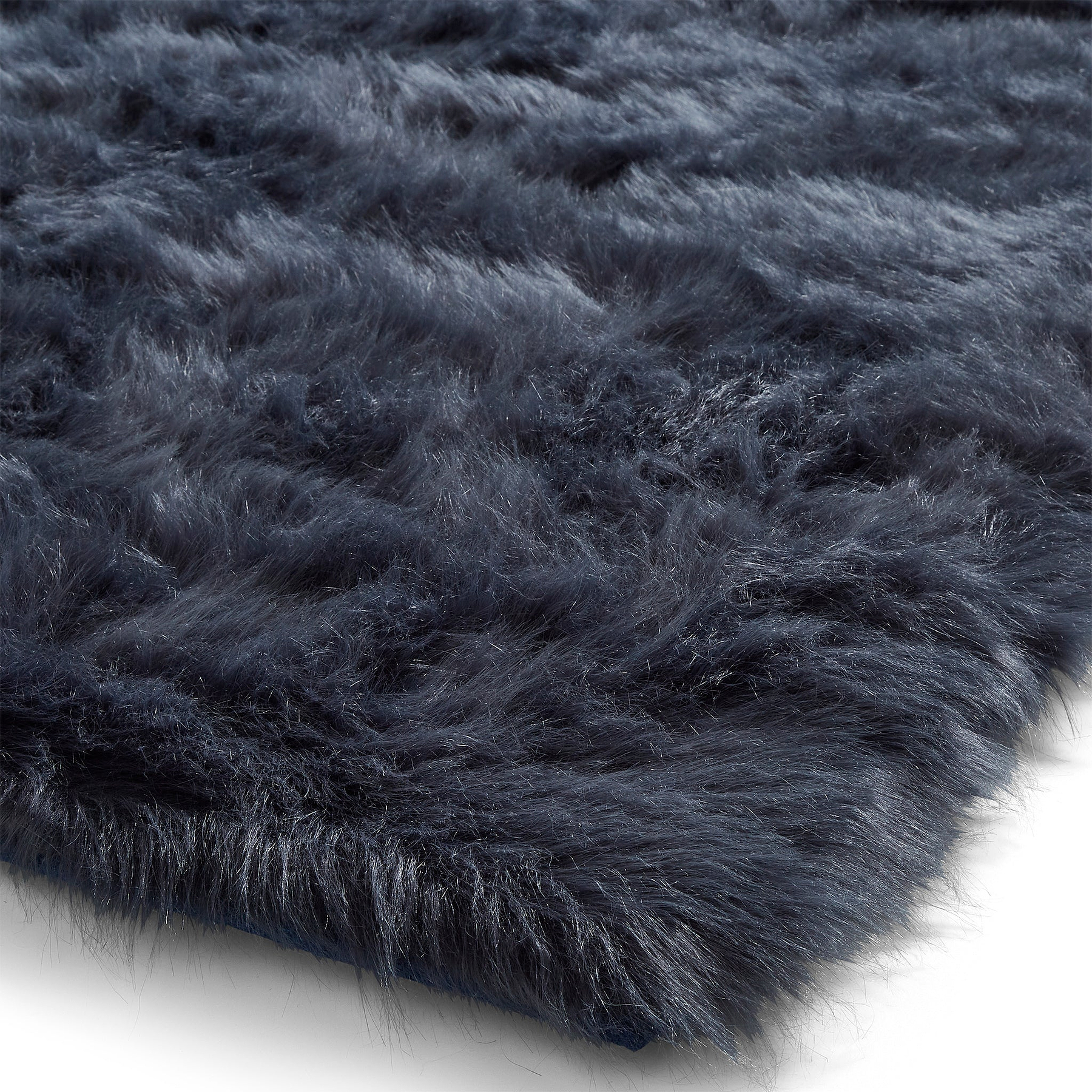 Mayfair Plain Shaggy Rug Navy from Roseland Furniture