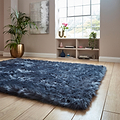 Mayfair Plain Shaggy Rug Navy from Roseland Furniture
