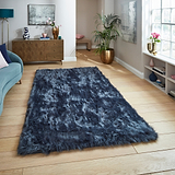 Mayfair Plain Shaggy Rug Navy from Roseland Furniture