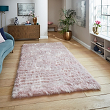 Mayfair Plain Shaggy Rug Pink from Roseland Furniture