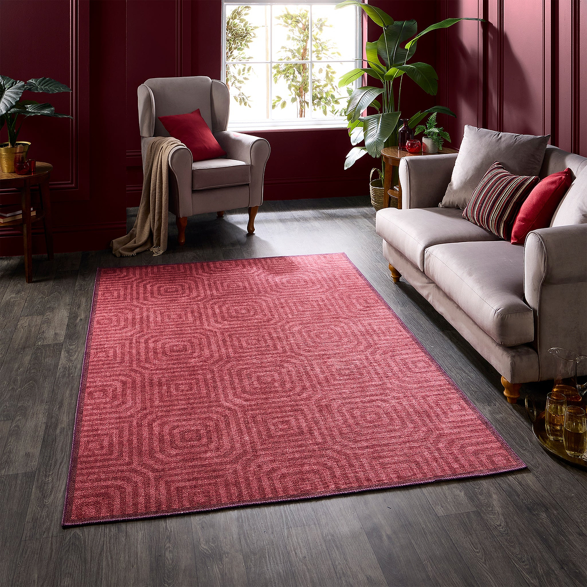 Cassetino Washable Flatweave Rug Red from Roseland Furniture