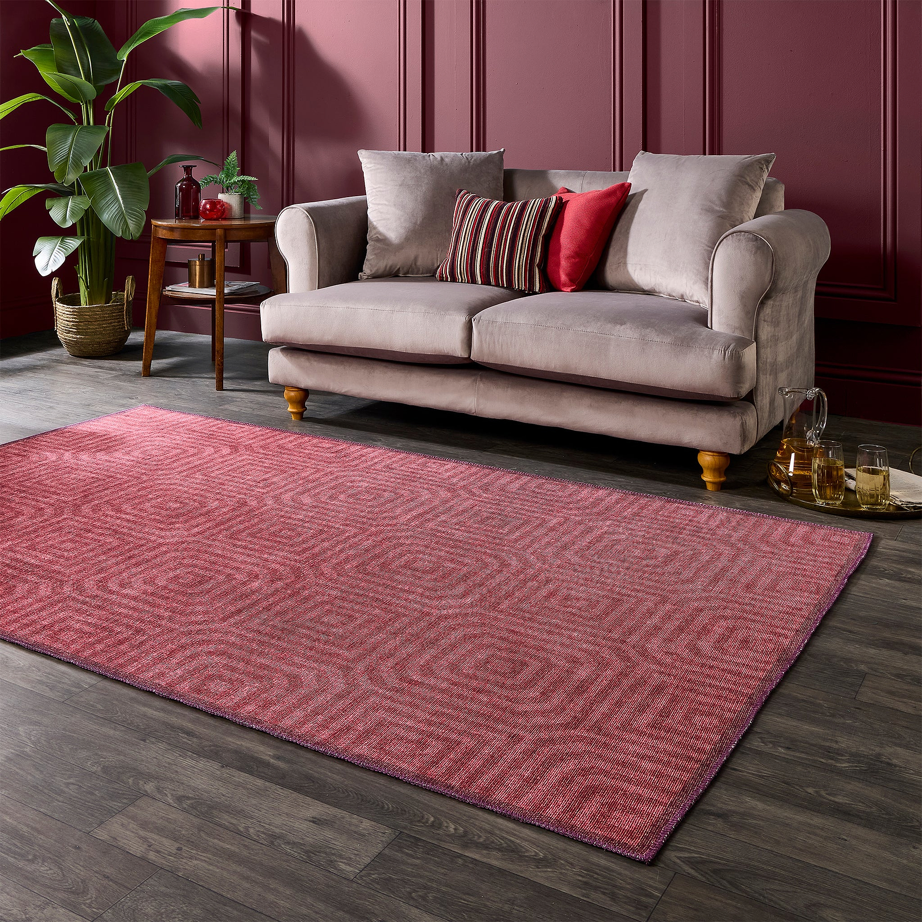 Cassetino Washable Flatweave Rug Red from Roseland Furniture