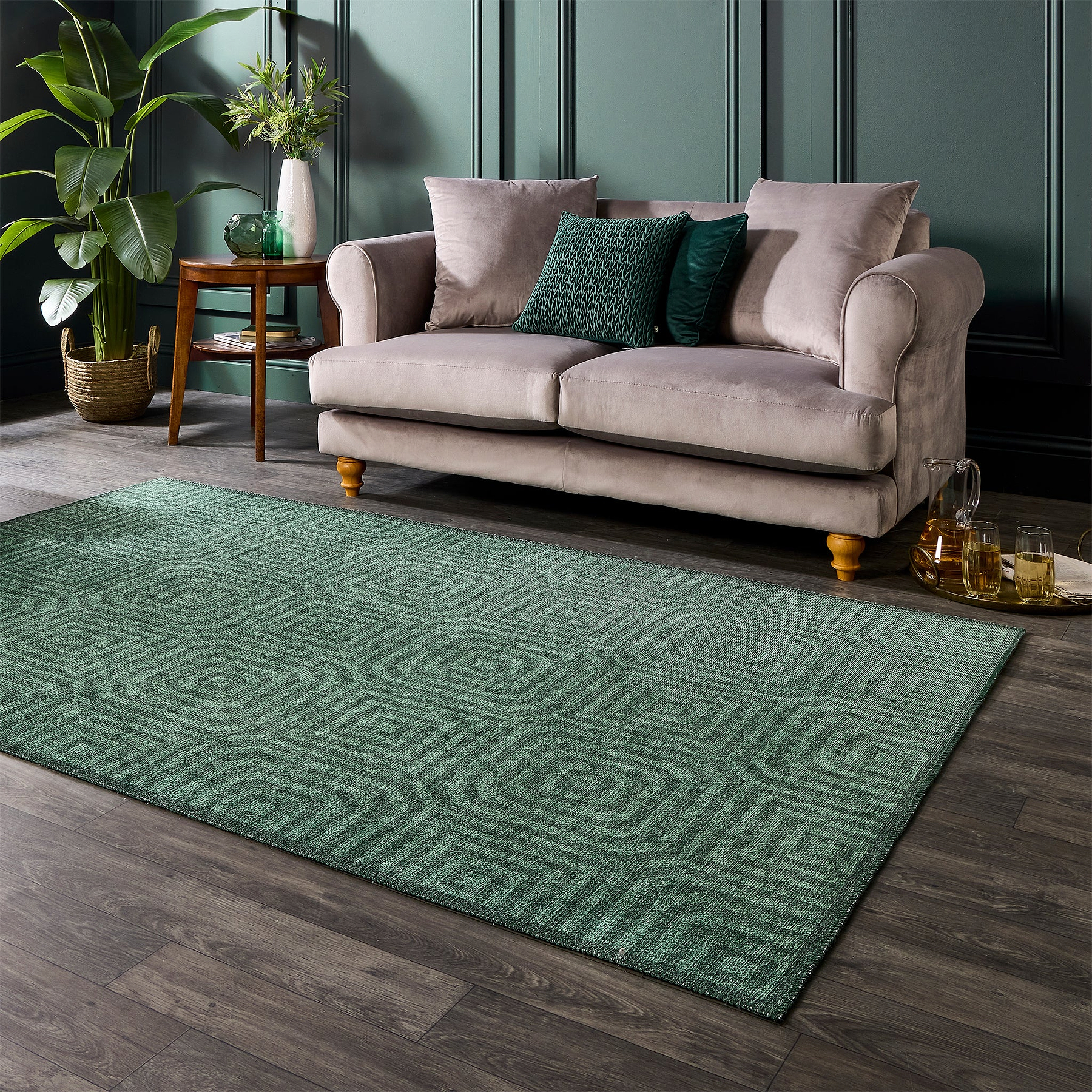 Cassetino Washable Flatweave Rug Green Close7 from Roseland Furniture