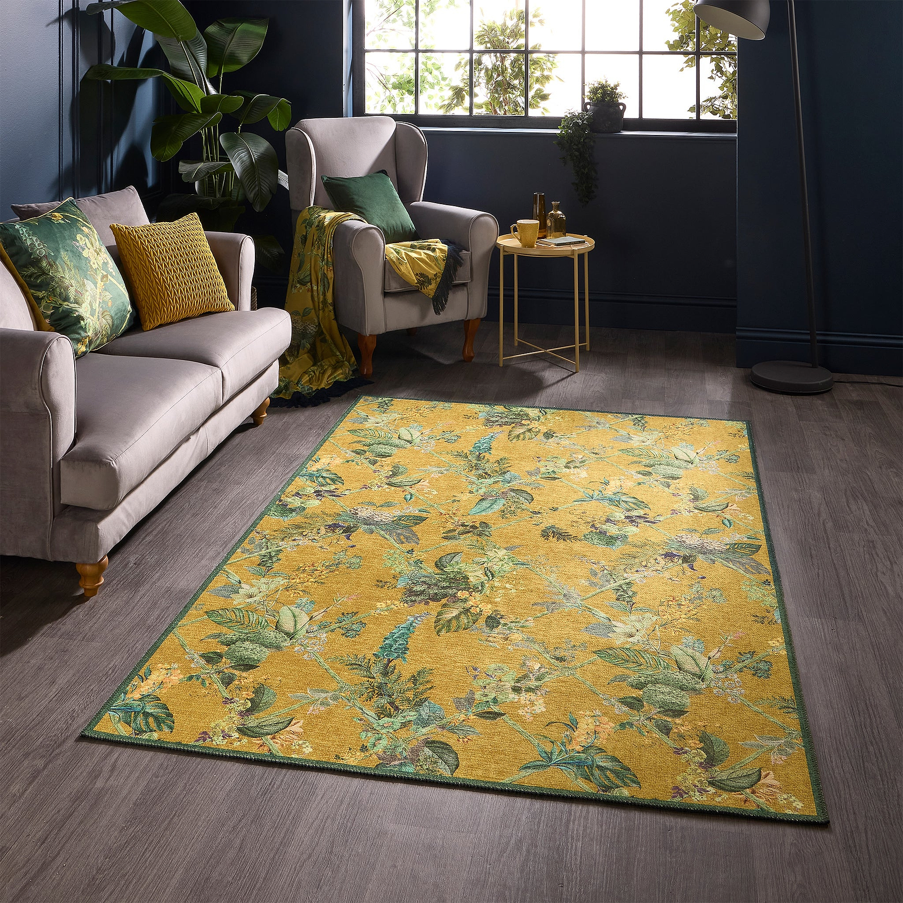Cotswold Washable Flatweave Rug Yellow from Roseland Furniture