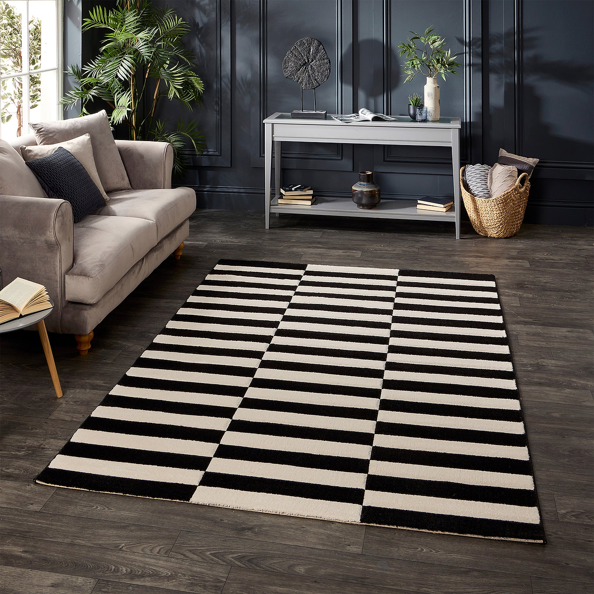 Dolce Vita Washable Flatweave Rug Black from Roseland Furniture