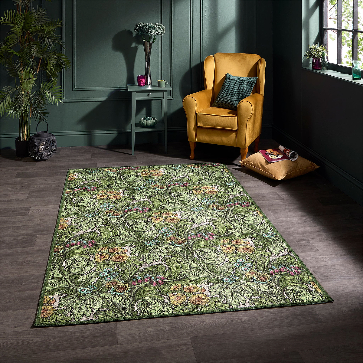 Hedgerovia Washable Flatweave Rug Green from Roseland Furniture