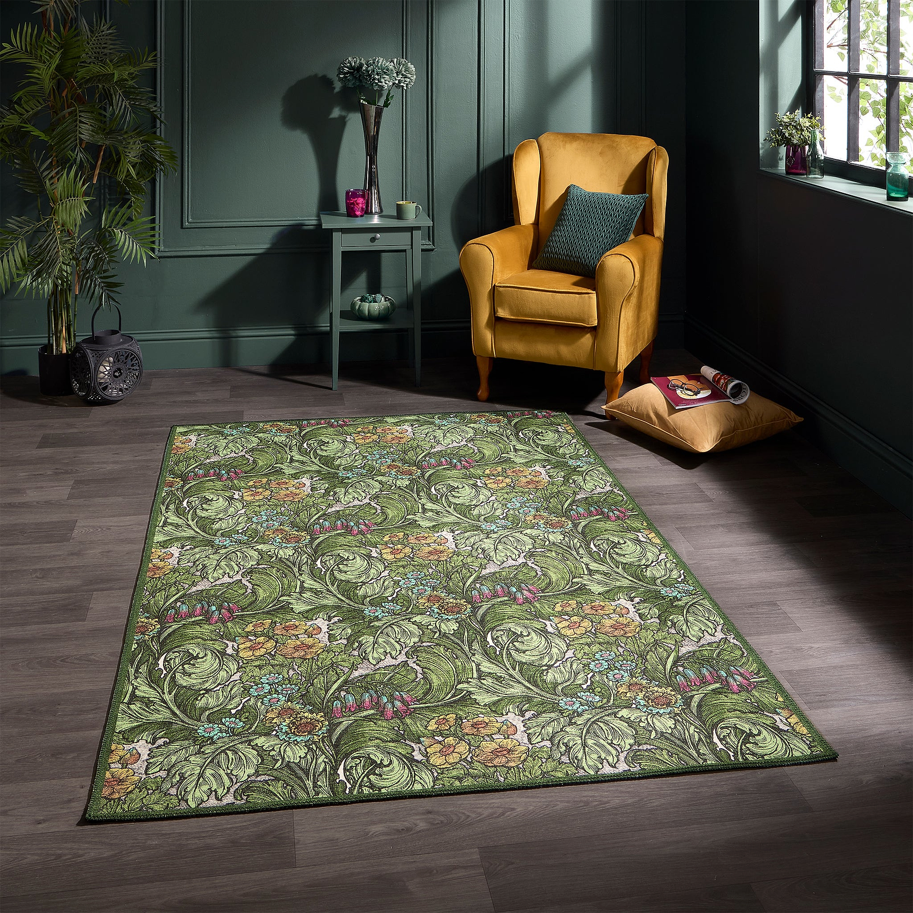 Hedgerovia Washable Flatweave Rug Green from Roseland Furniture