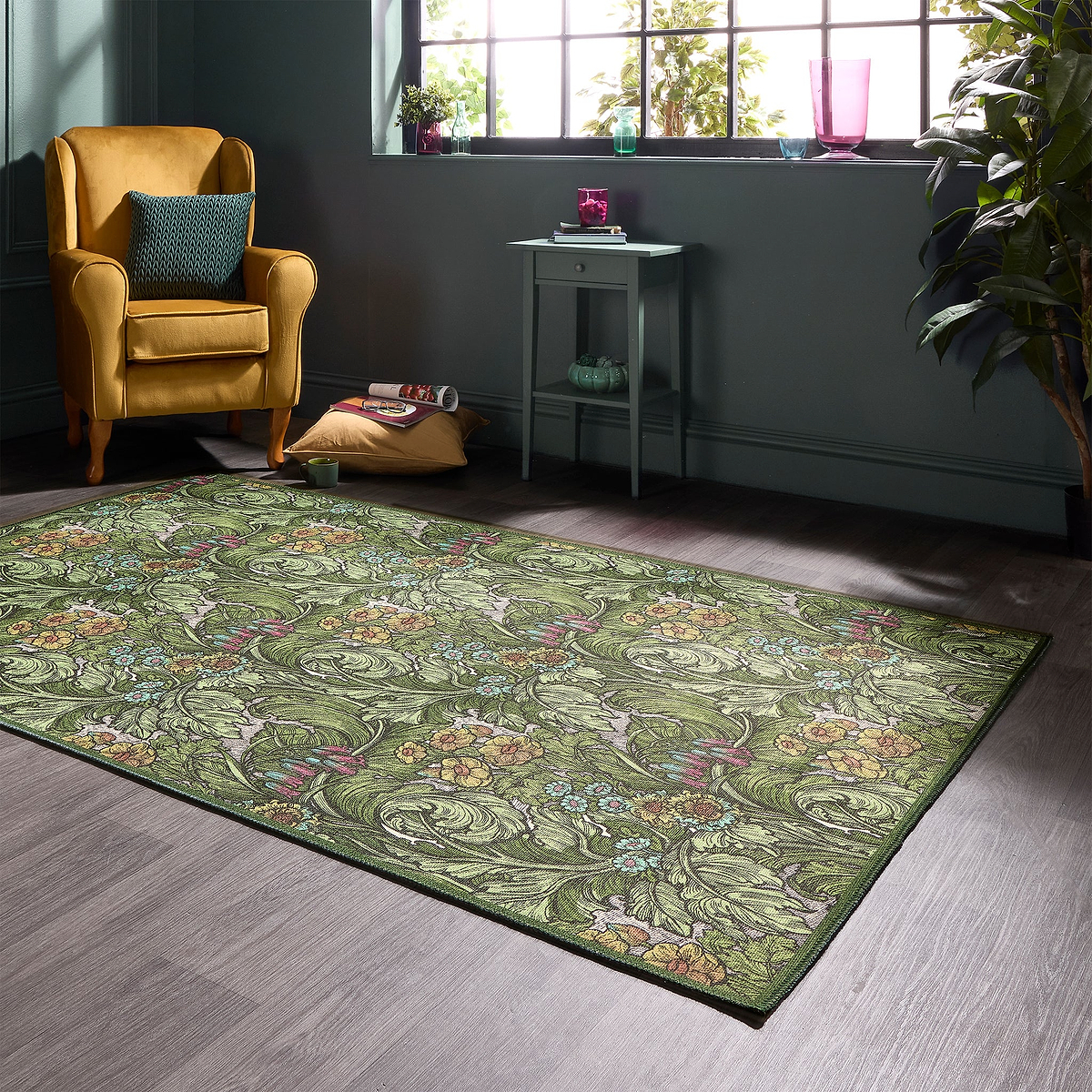Hedgerovia Washable Flatweave Rug Green from Roseland Furniture