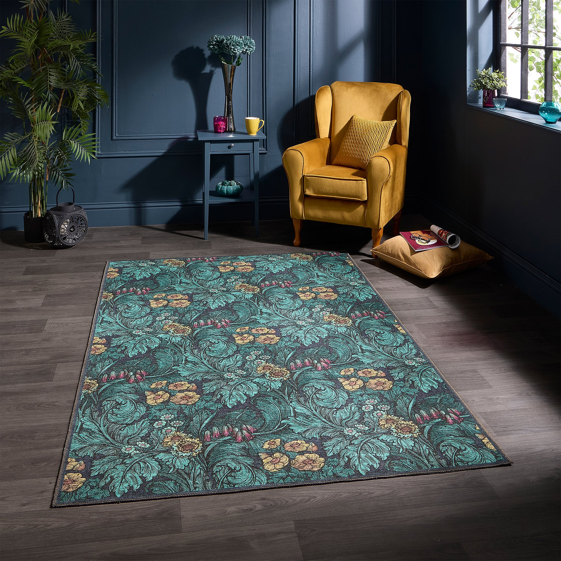 Hedgerovia Washable Flatweave Rug Blue from Roseland Furniture