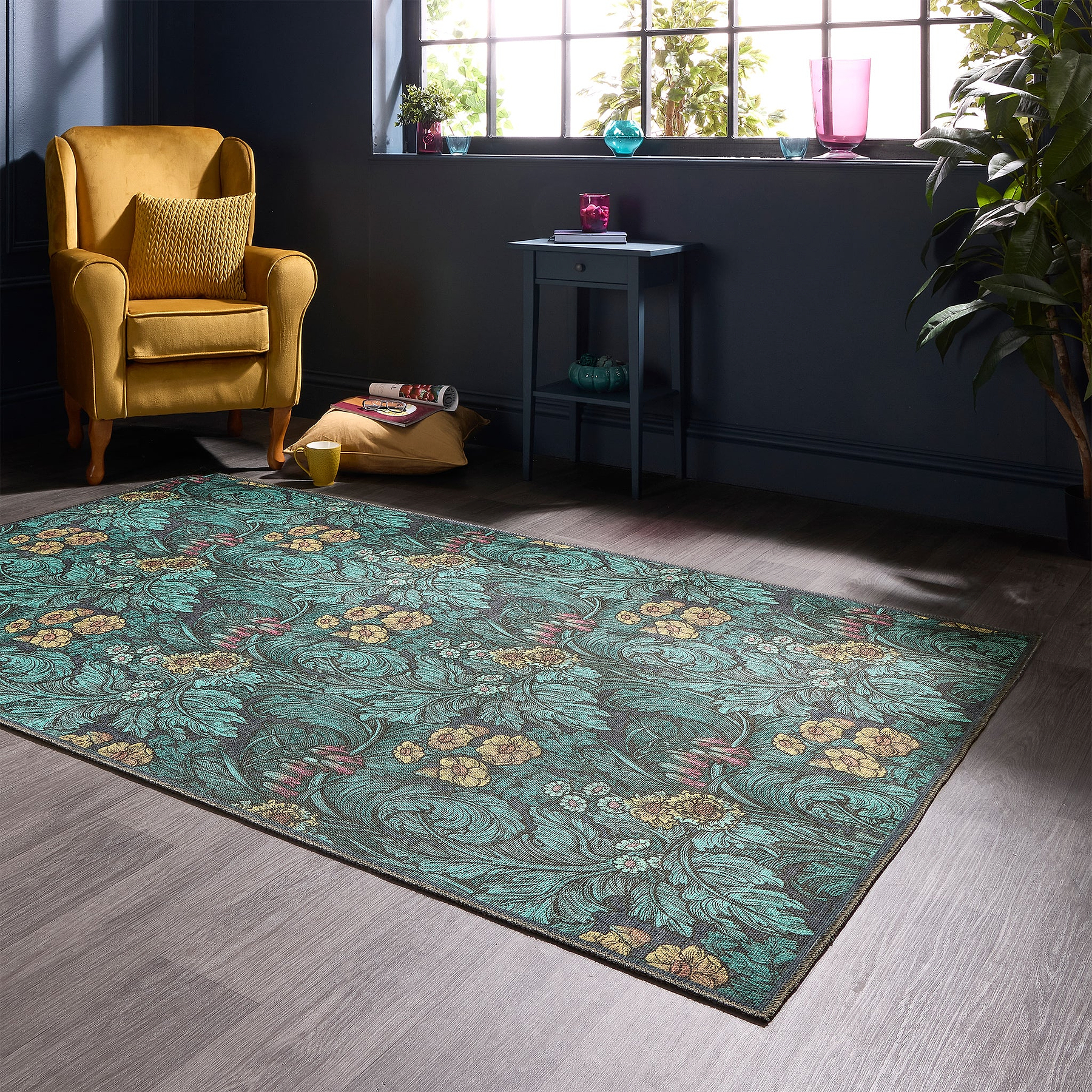 Hedgerovia Washable Flatweave Rug Blue from Roseland Furniture