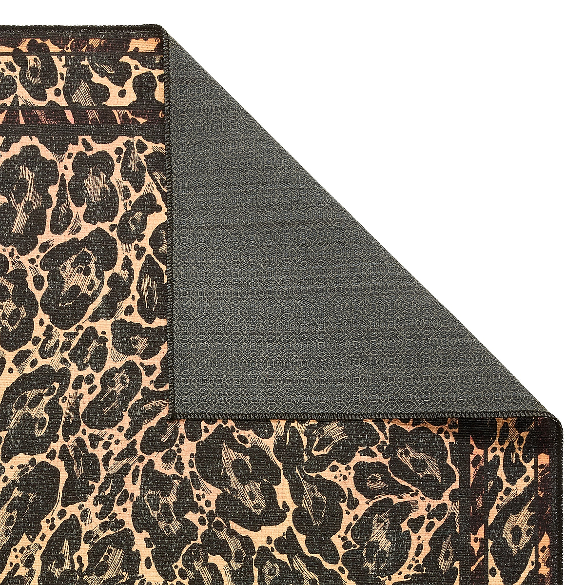 Leopard Washable Flatweave Rug Black from Roseland Furniture